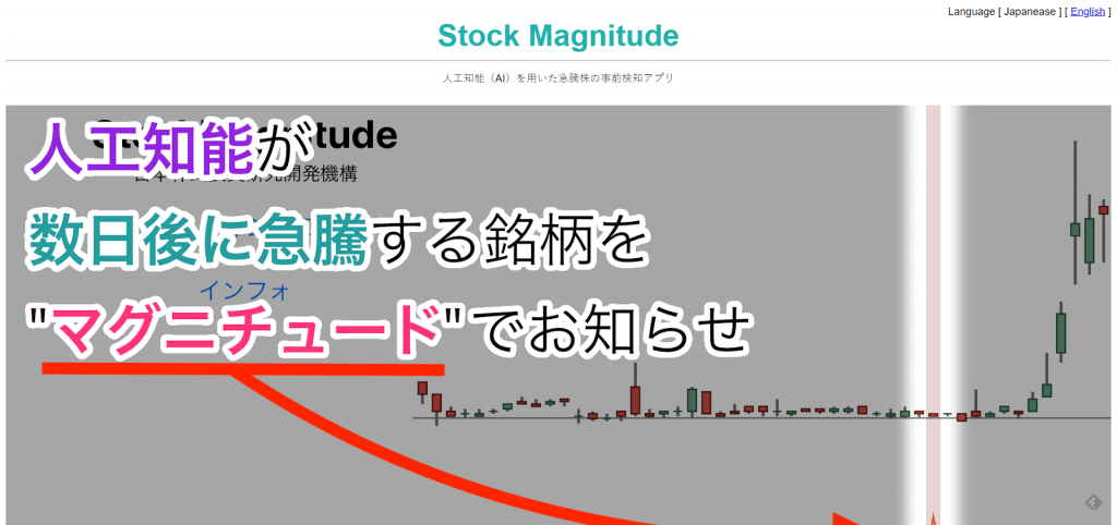 株価予測アプリ３： 急騰する株をAI・人工知能が予想 【Stock Magnitude】
