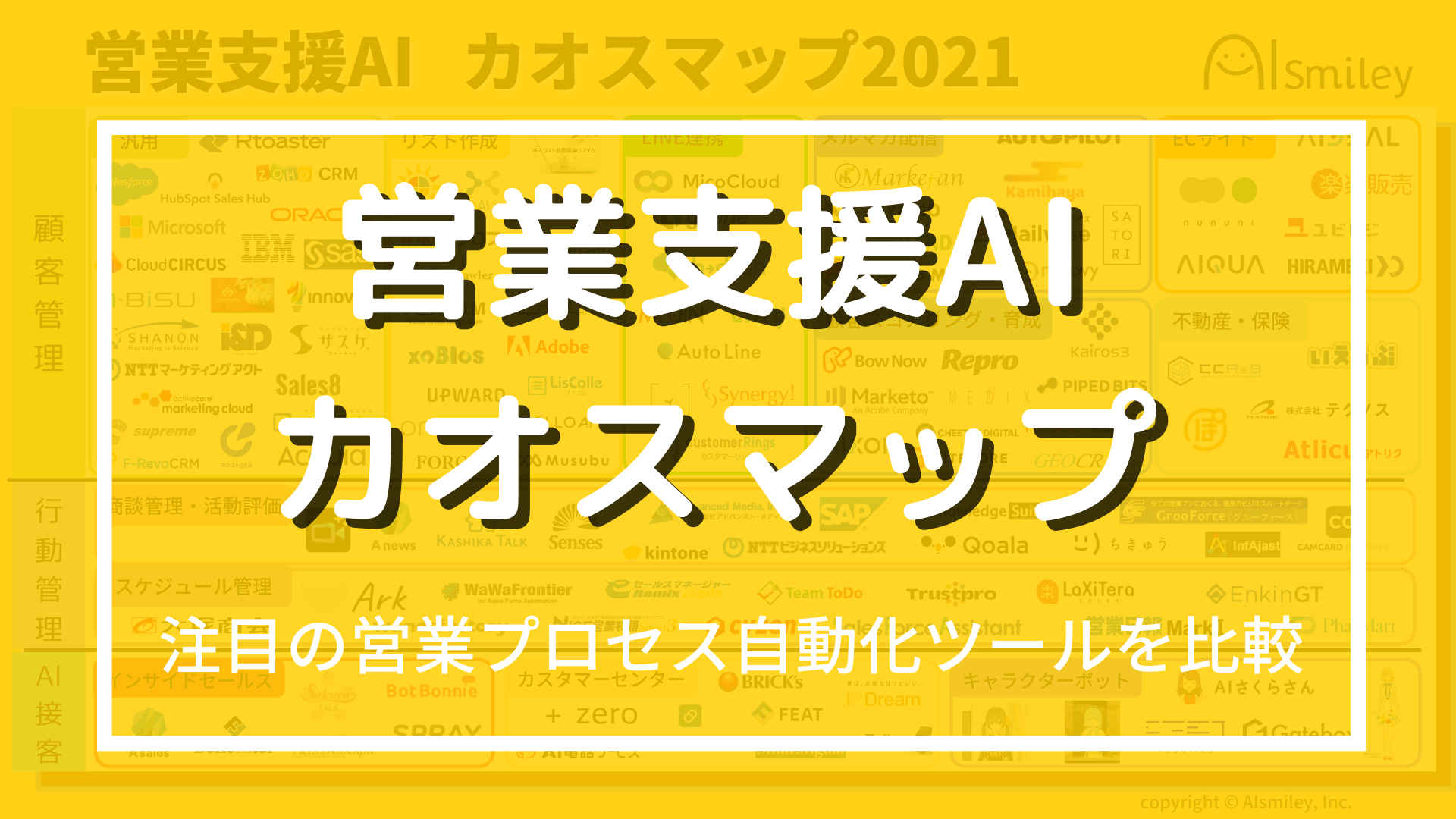 営業支援aiカオスマップを公開 顧客管理やマーケティング自動化で効果的な営業を実現