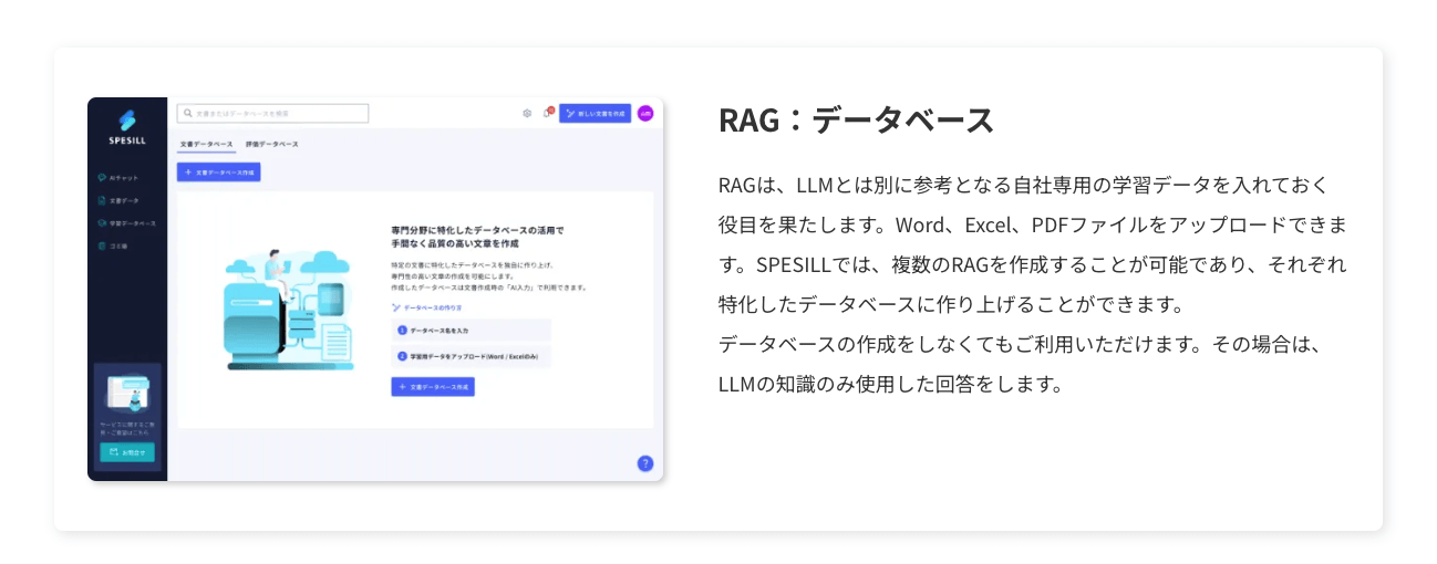 RAG：データベース