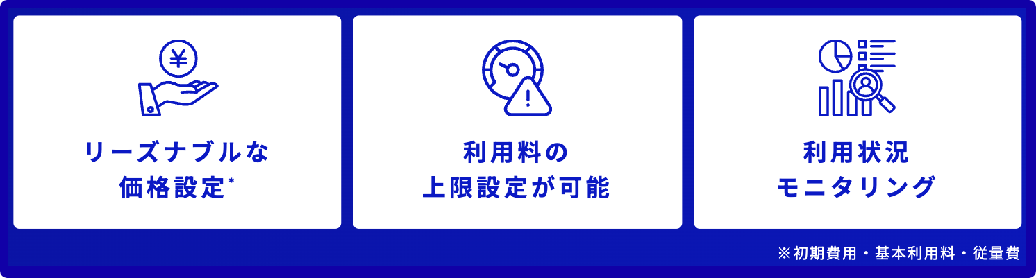 低価格かつ利用コストの抑制が可能