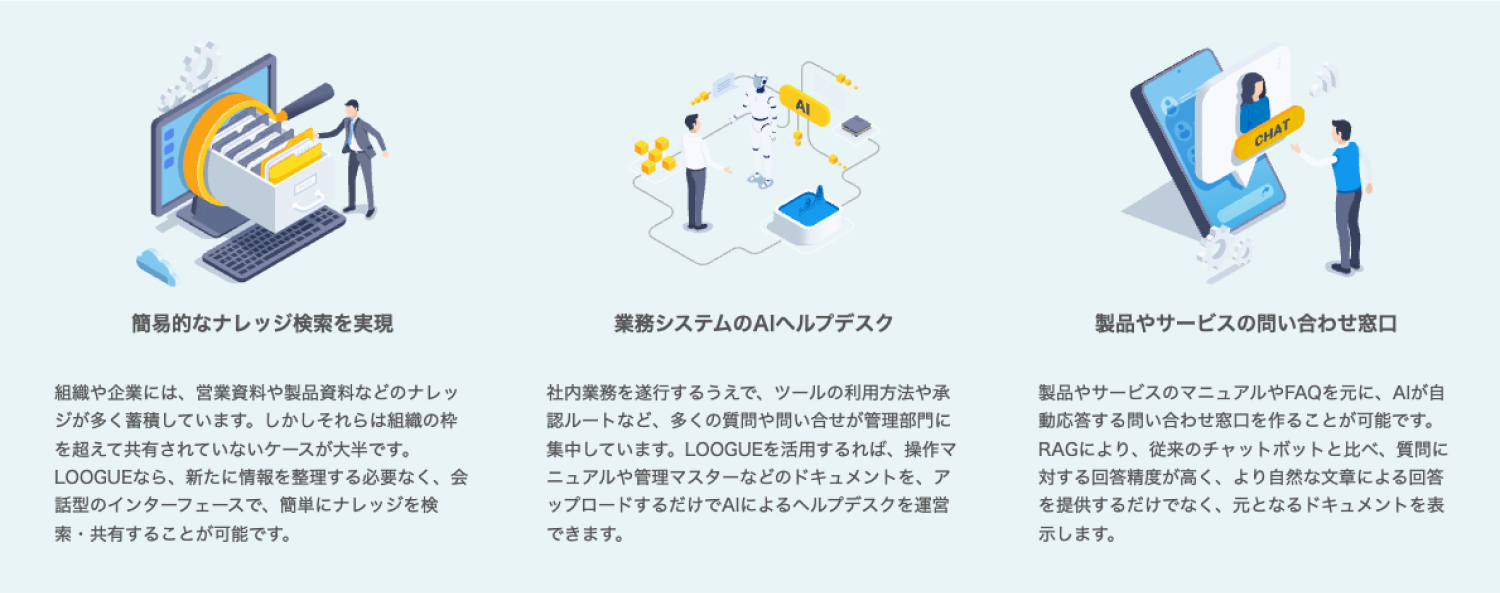 独自の検索システムと生成AIで 効率的な情報検索を実現