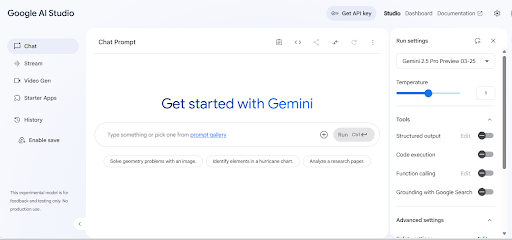 Google AI studio