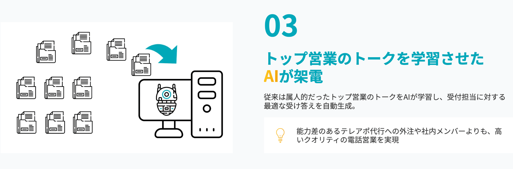 トップ営業のトークを学習させたAIが架電