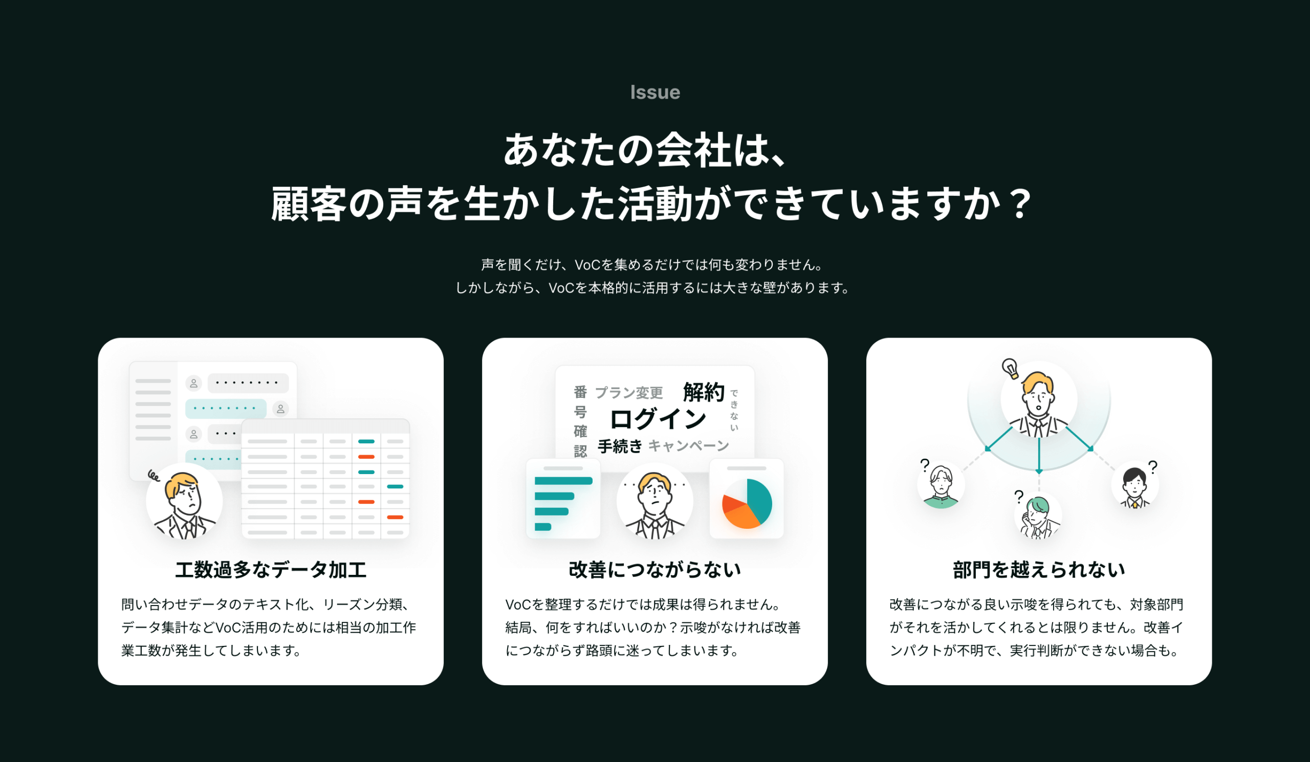 issue あなたの会社は、顧客の声を生かした活動ができていますか？