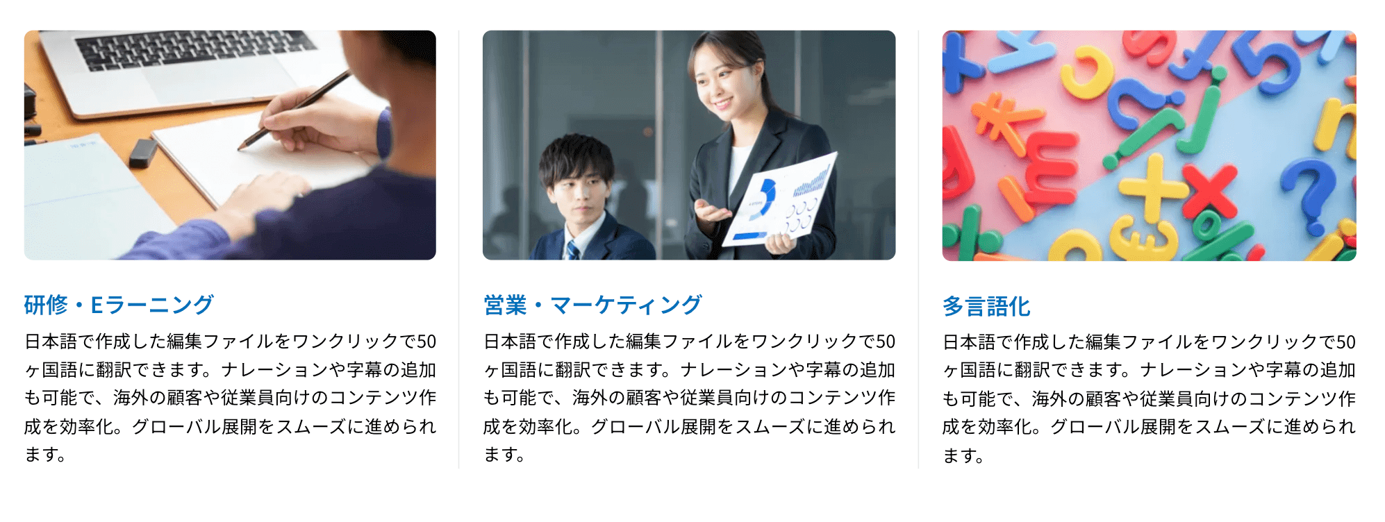 業種・業態にあった様々な用途で
最適な動画が作成できます