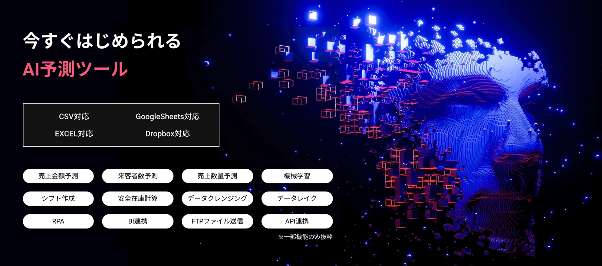 今すぐはじめられる
AI予測ツール