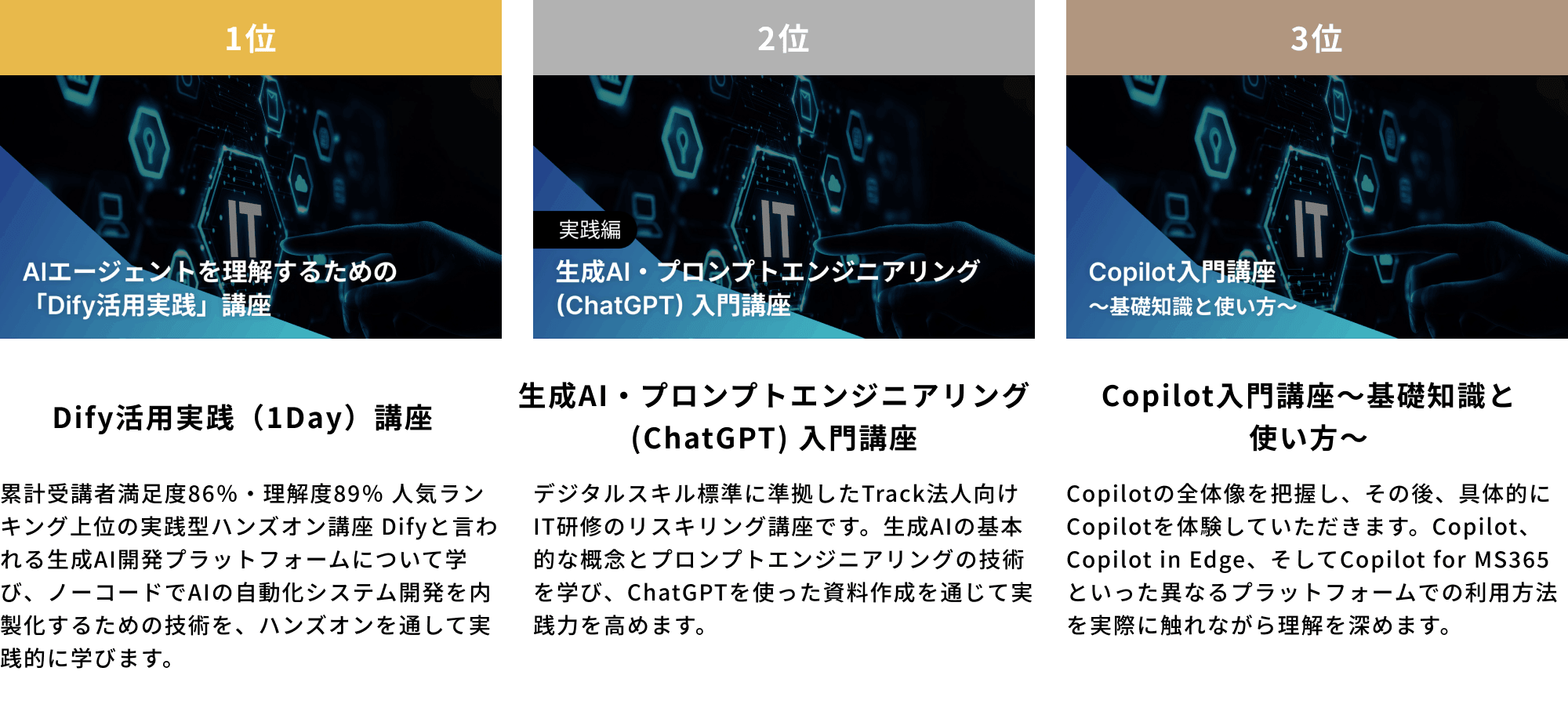 人気の講座ランキング