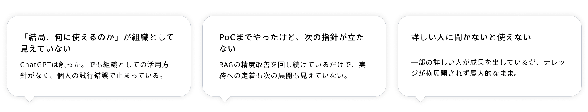 「結局、何に使えるのか」が組織として見えていない