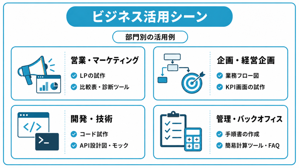 Claudeアーティファクトのビジネス活用シーン