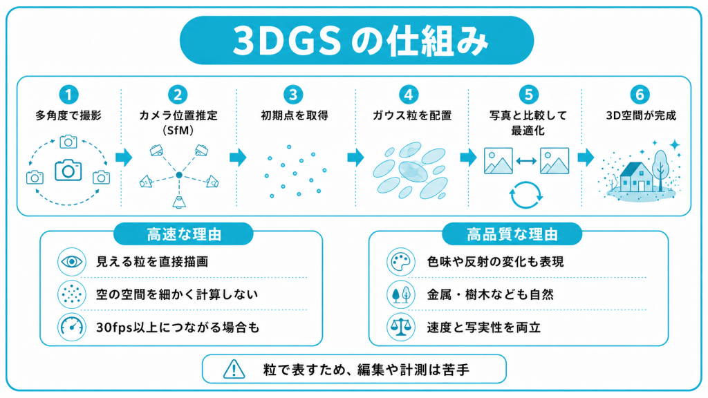 ガウシアンスプラッティングの仕組み