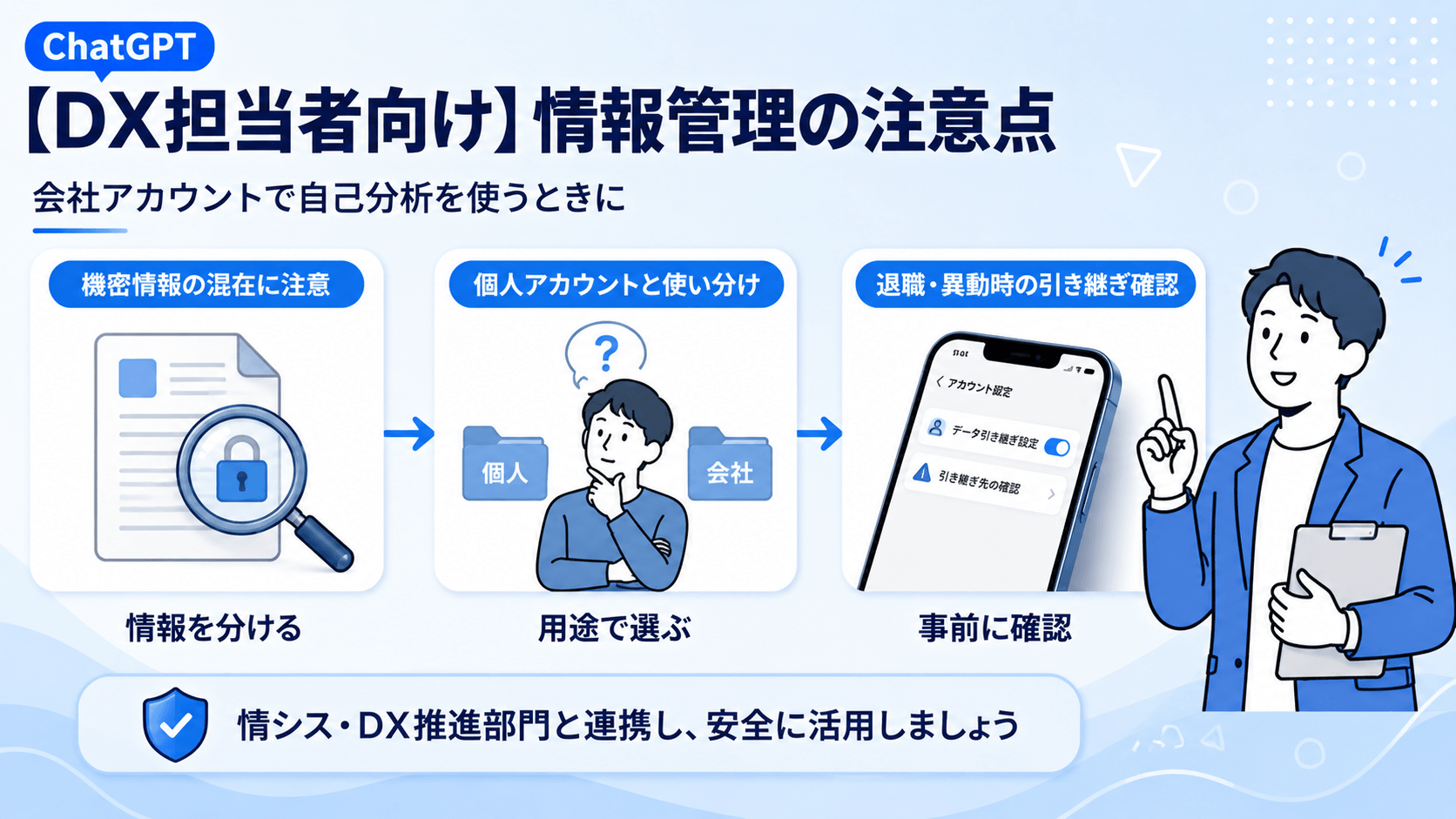 会社のアカウントでChatGPTを使う際の情報漏洩・データ管理のリスク