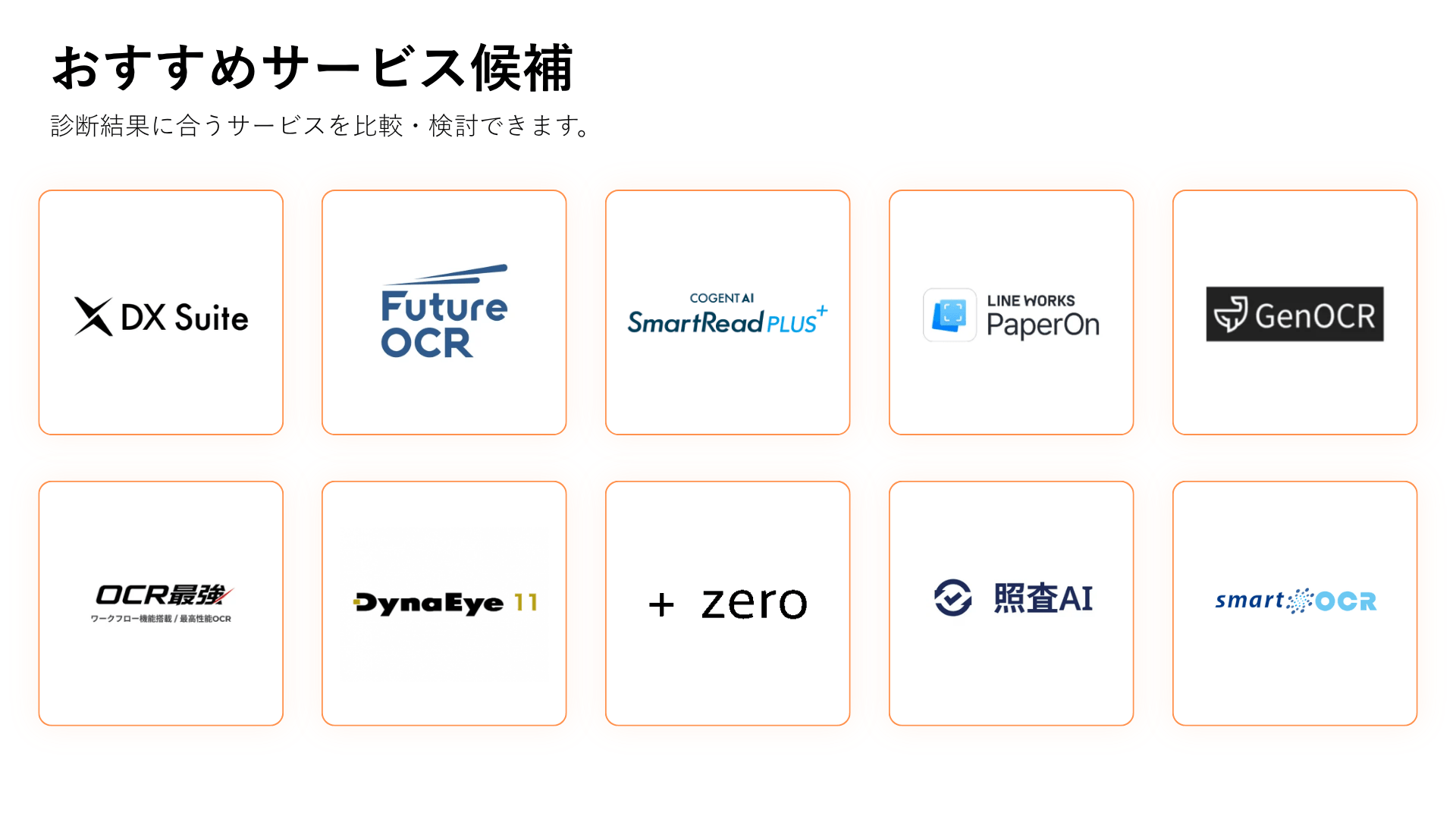 おすすめサービス候補